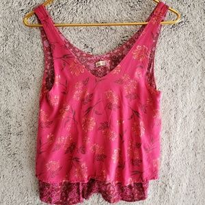 Used Sz XS Hollister Floral Layered Tank Top